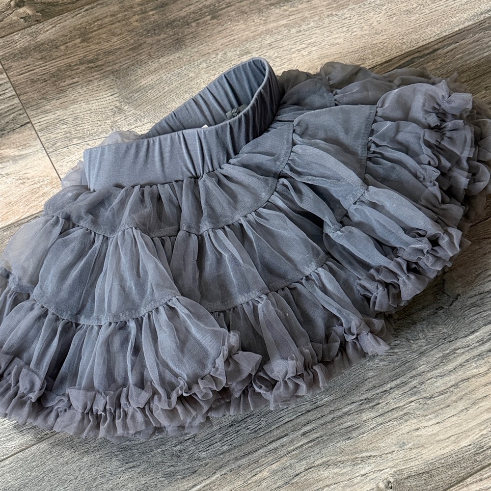 Elegant Gray Ruffled Skirt